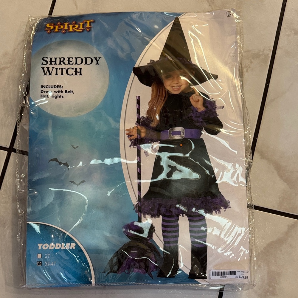 Spirit Black and Purple Witch Costume for Kids